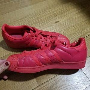 Like new red Adidas walking sneakers